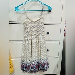 Hollister White and Blue Smocked Sundress